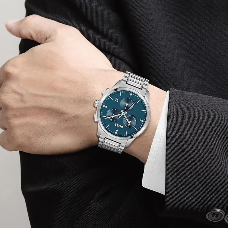 Hugo Boss Trace Series Chronograph Blue Dial Men's Watch- 1514007
